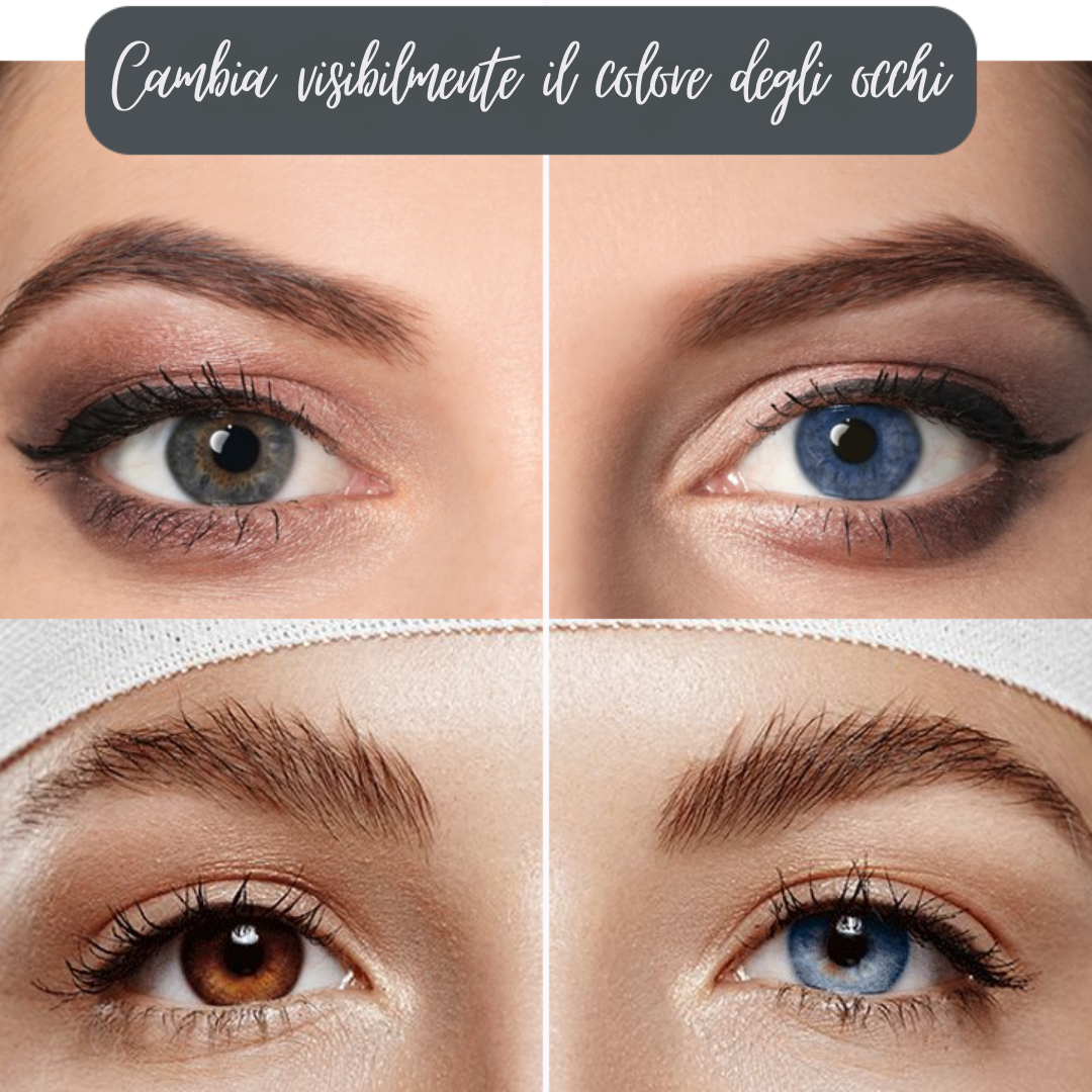 Cosmetic color-enhancing drops that give eyes a temporary brightening and tone-boosting effect