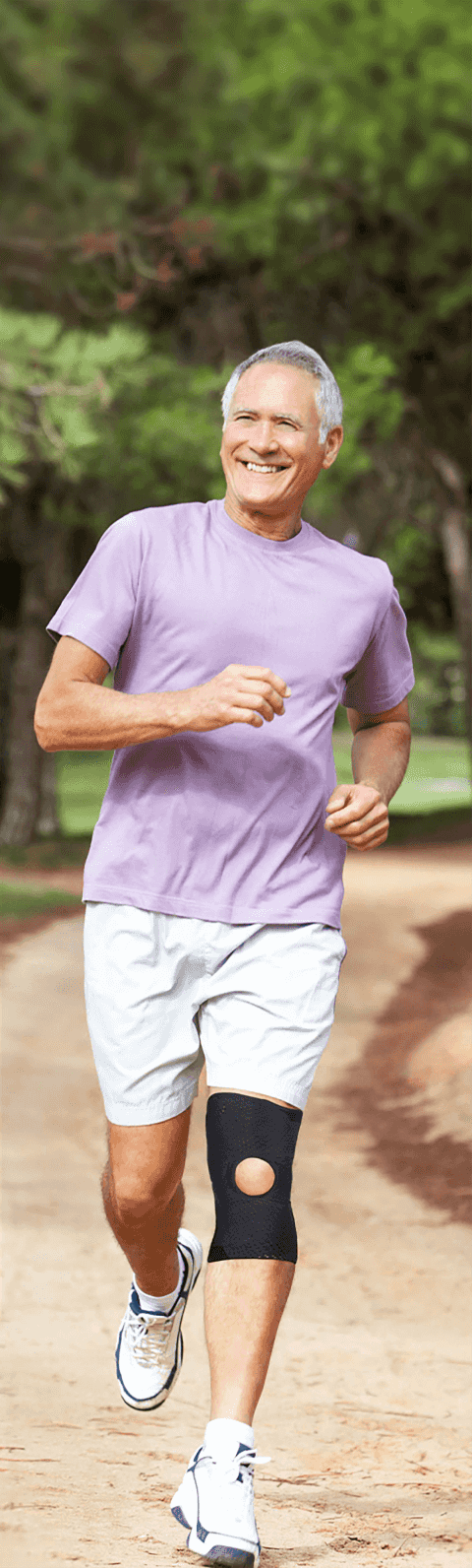 FlexiKnee adjustable knee brace with open patella and V strap