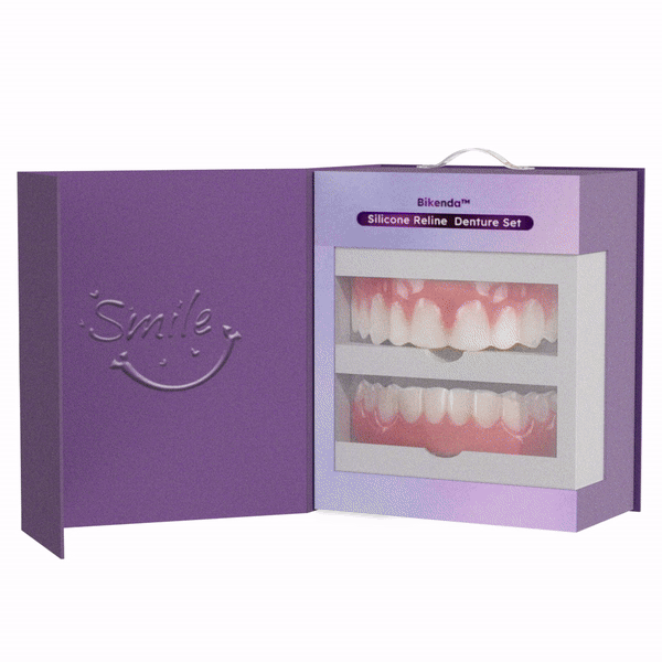 FlexiDent custom-fit silicone denture on a clean background