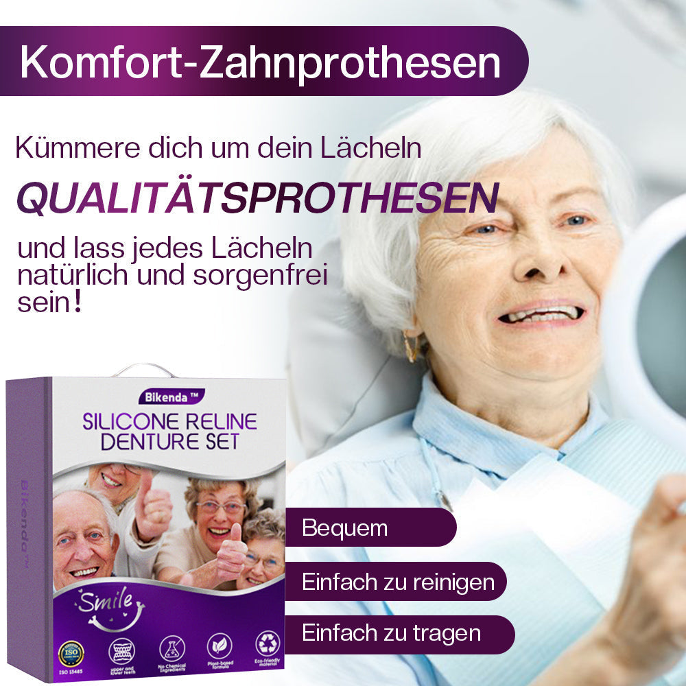 FlexiDent custom-fit silicone denture on a clean background