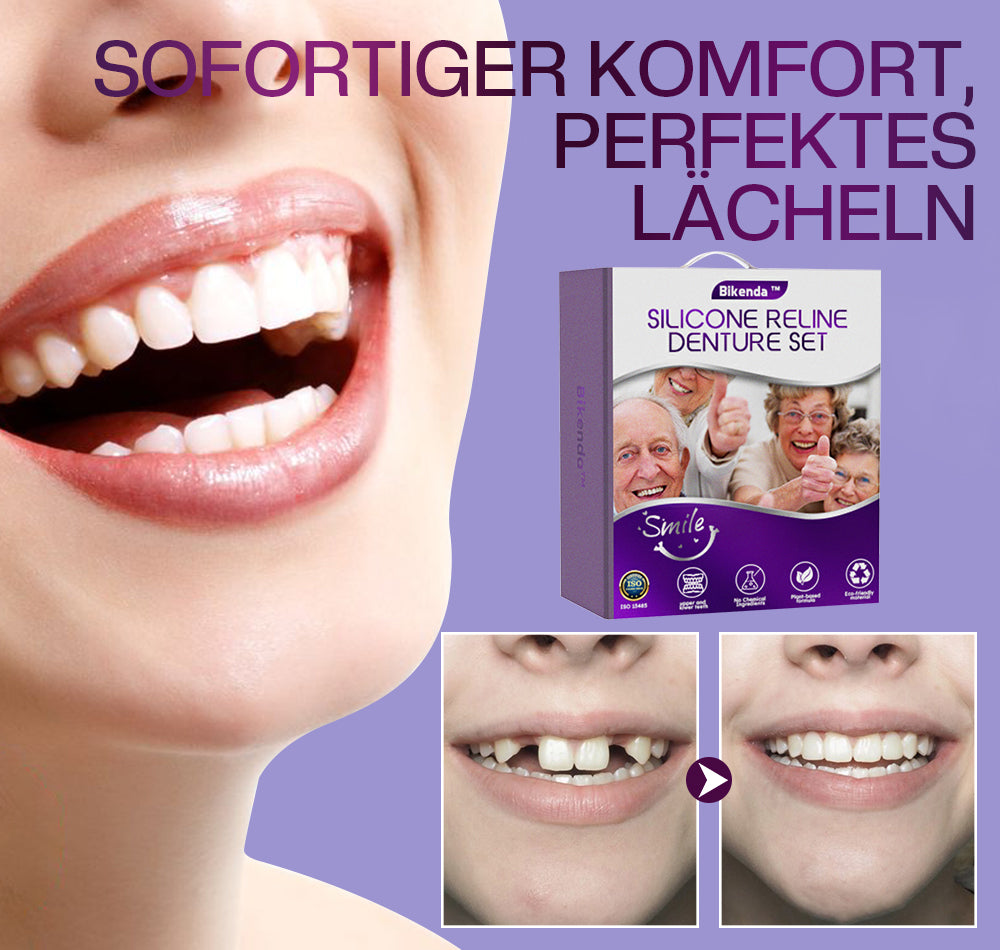 FlexiDent custom-fit silicone denture on a clean background