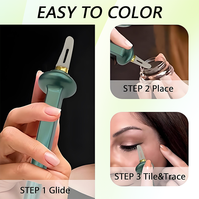 ProLiner ergonomic eyeliner applicator with finger rest beside cream gel pot