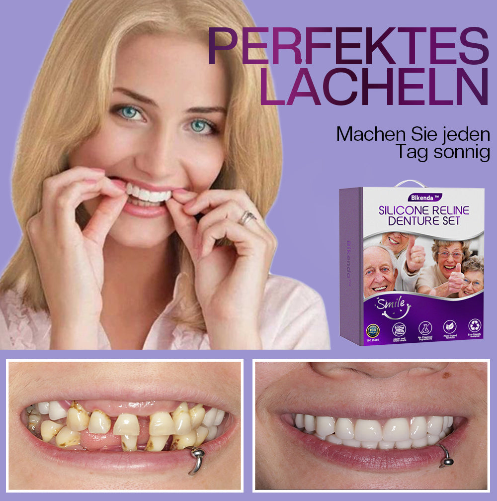 FlexiDent custom-fit silicone denture on a clean background