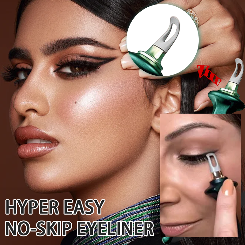 ProLiner ergonomic eyeliner applicator with finger rest beside cream gel pot
