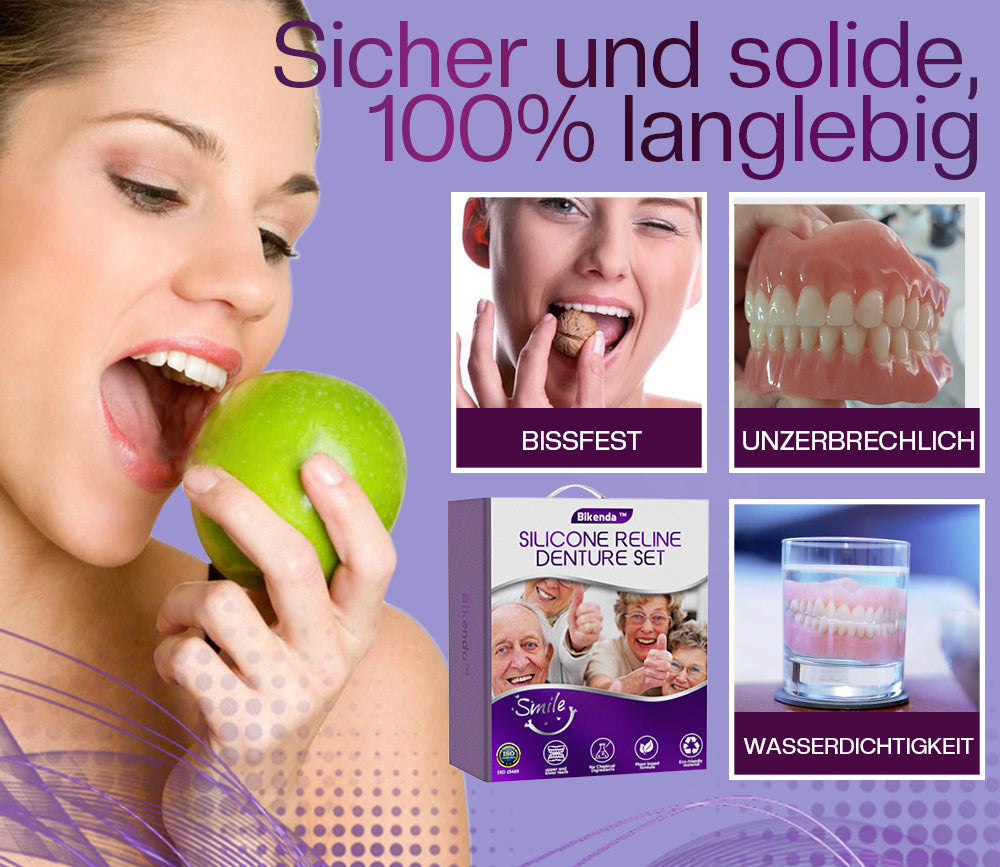 FlexiDent custom-fit silicone denture on a clean background