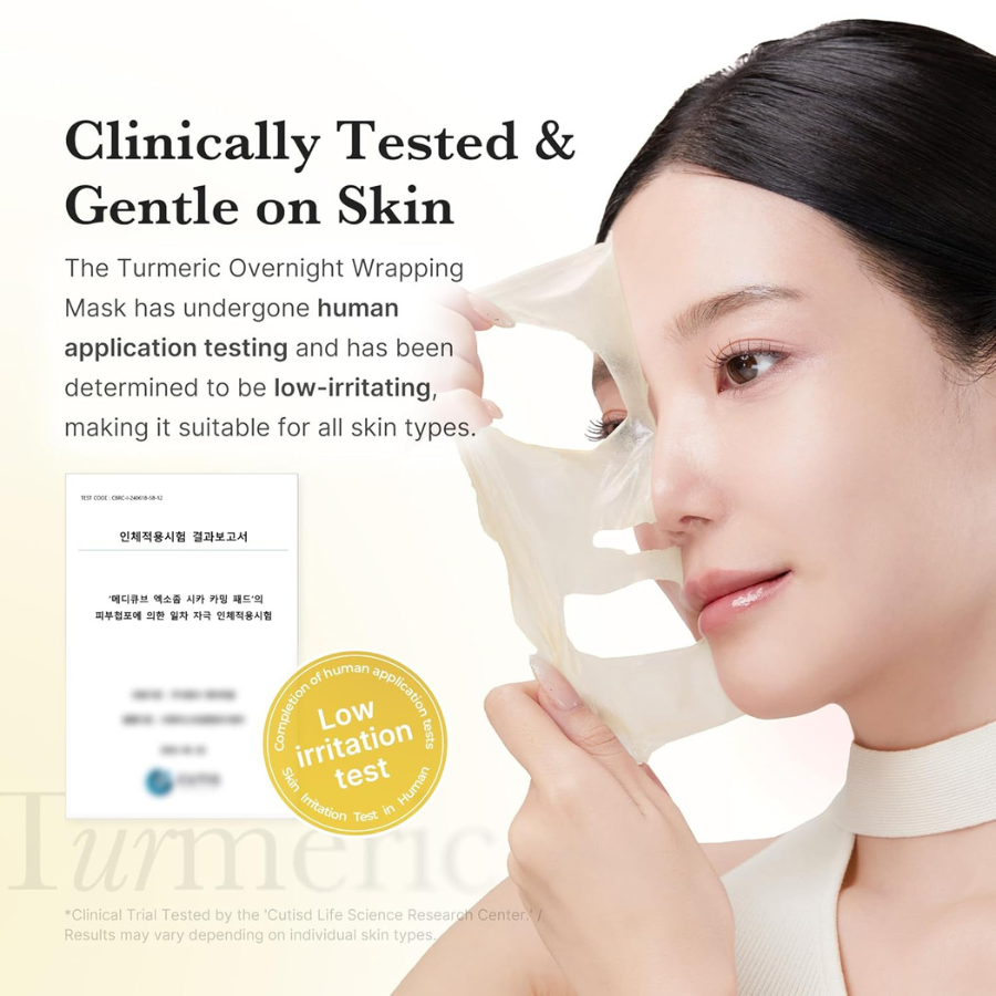 Revix brightening peel-off mask tube with golden gel texture swatch