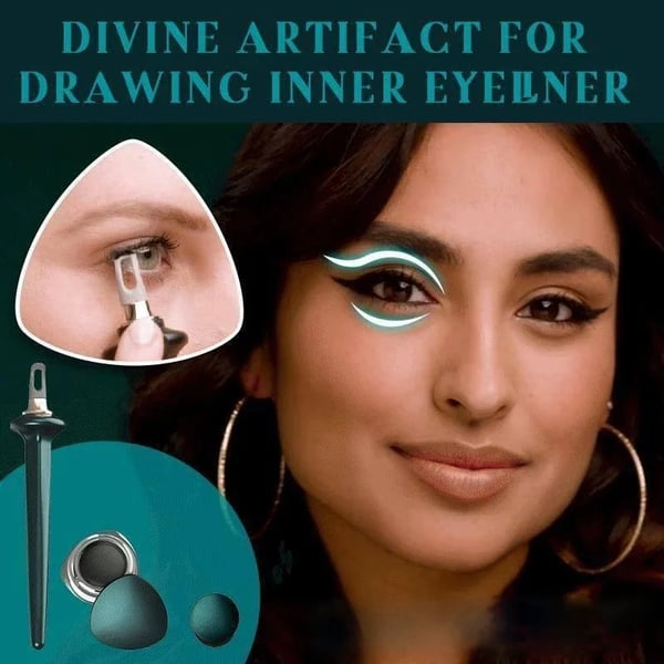 ProLiner ergonomic eyeliner applicator with finger rest beside cream gel pot