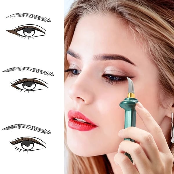ProLiner ergonomic eyeliner applicator with finger rest beside cream gel pot