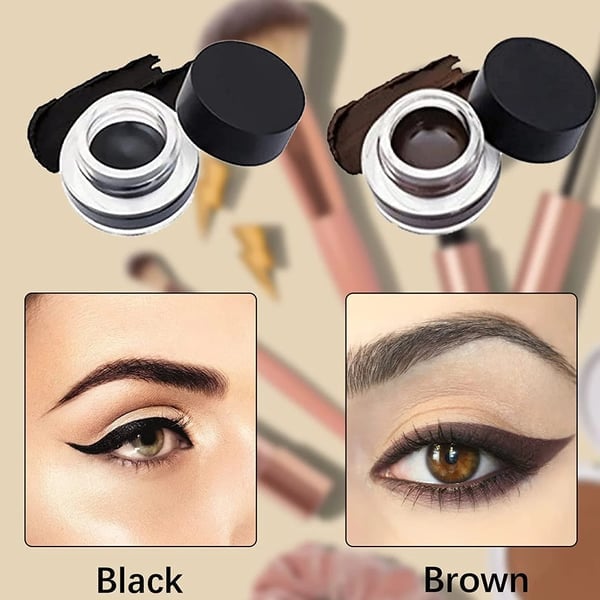 ProLiner ergonomic eyeliner applicator with finger rest beside cream gel pot