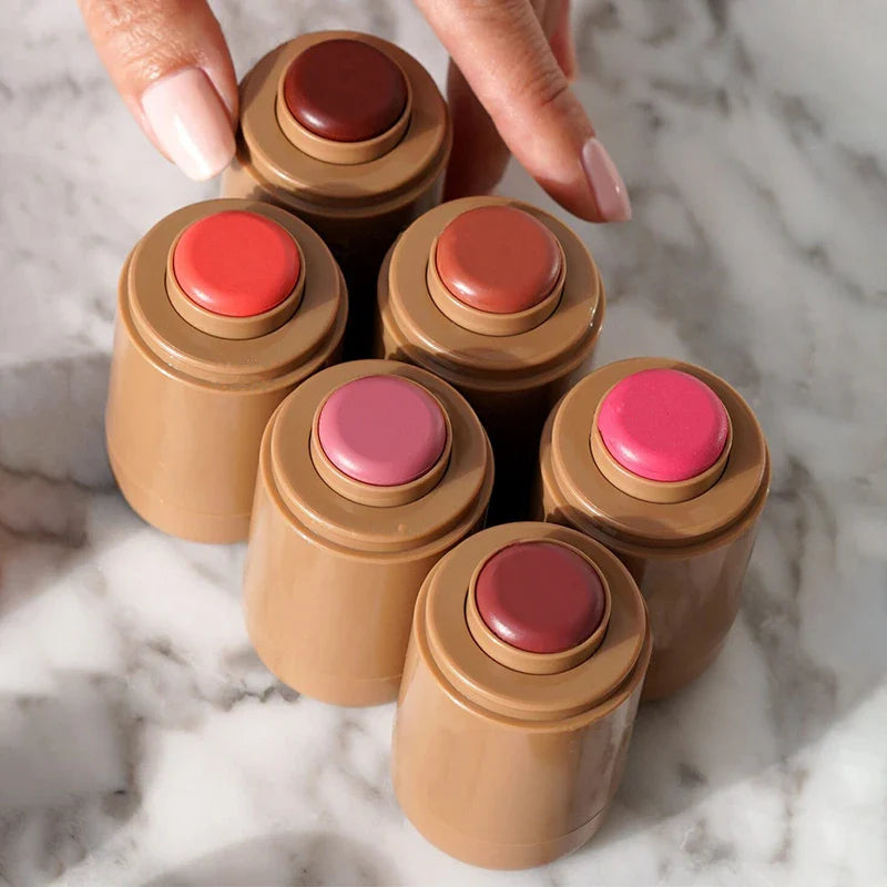 Pocket cream blush stick with buildable, blendable color and a dewy, skin-like finish