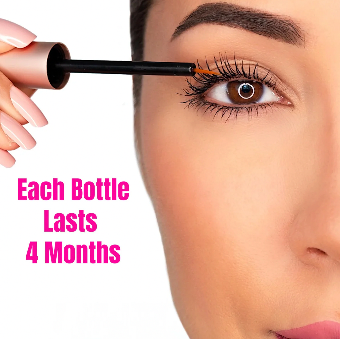 PureLash Vegan Conditioning Lash Serum — stronger-feeling and fuller-looking lashes timeline graphic