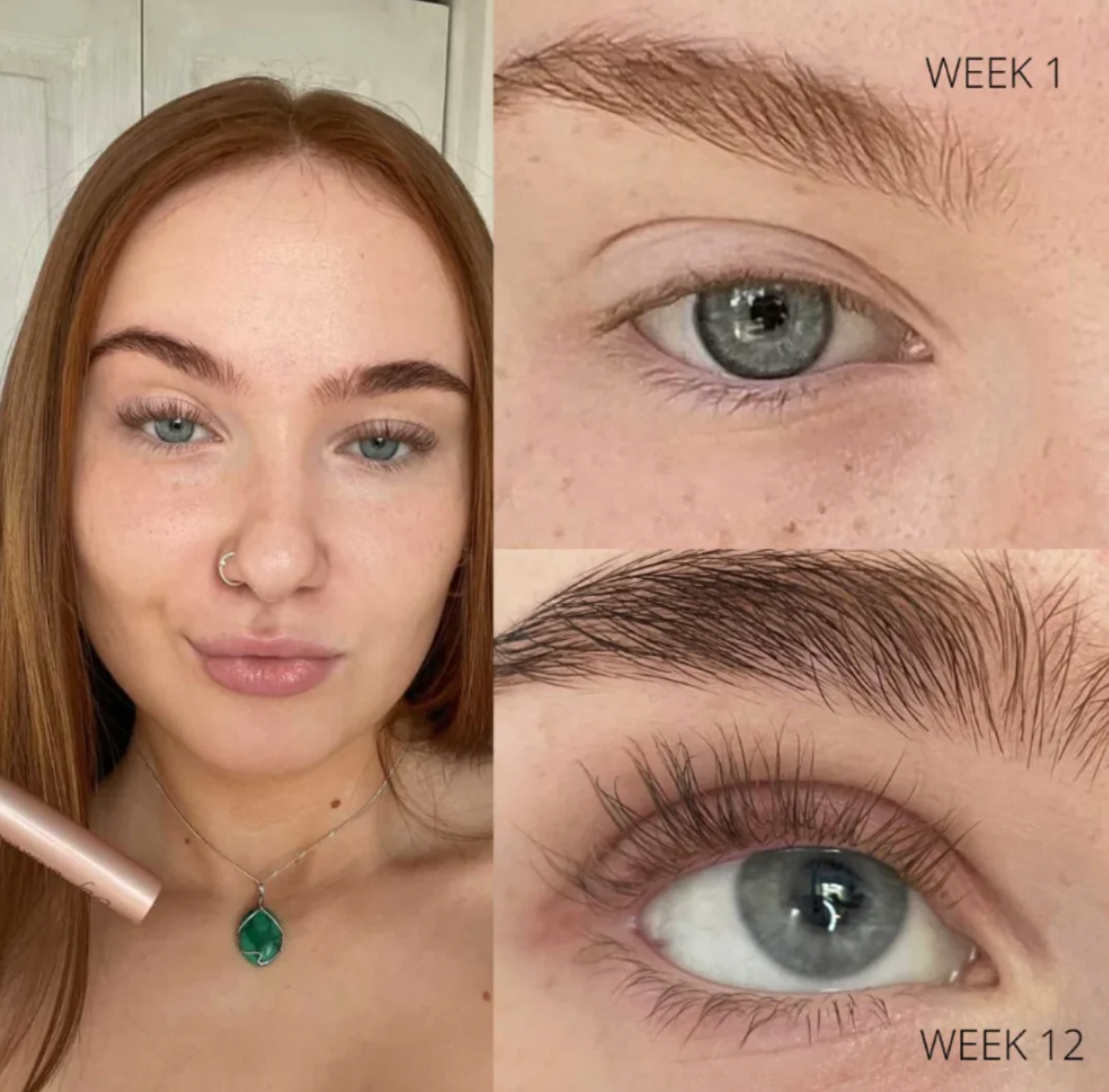 PureLash Vegan Conditioning Lash Serum — stronger-feeling and fuller-looking lashes timeline graphic