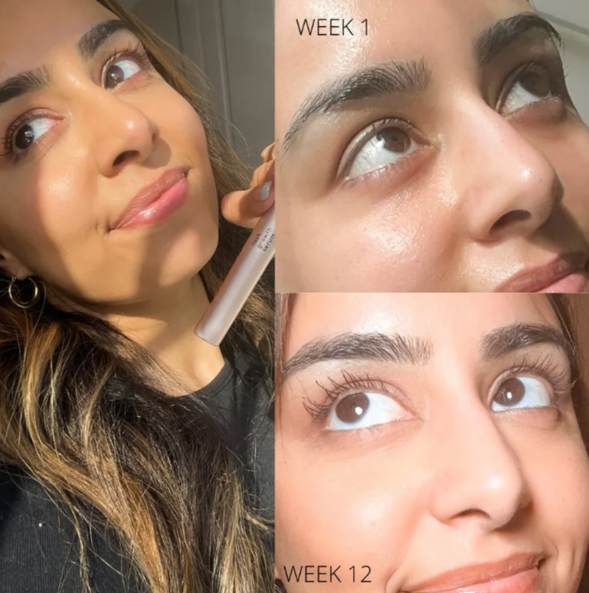 PureLash Vegan Conditioning Lash Serum — stronger-feeling and fuller-looking lashes timeline graphic
