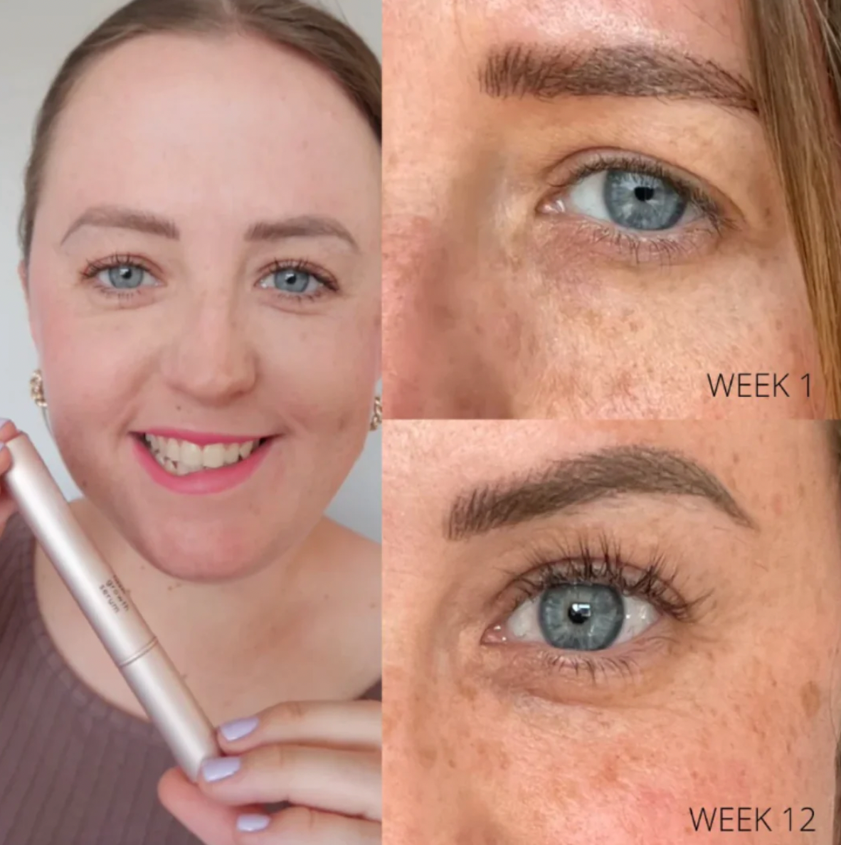PureLash Vegan Conditioning Lash Serum — stronger-feeling and fuller-looking lashes timeline graphic