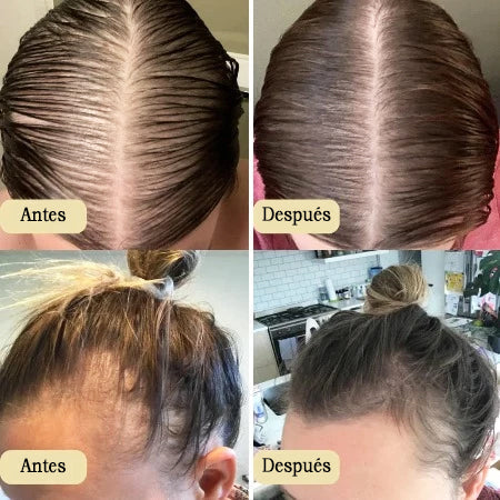 Before/after appearance of fuller-looking hair after routine use