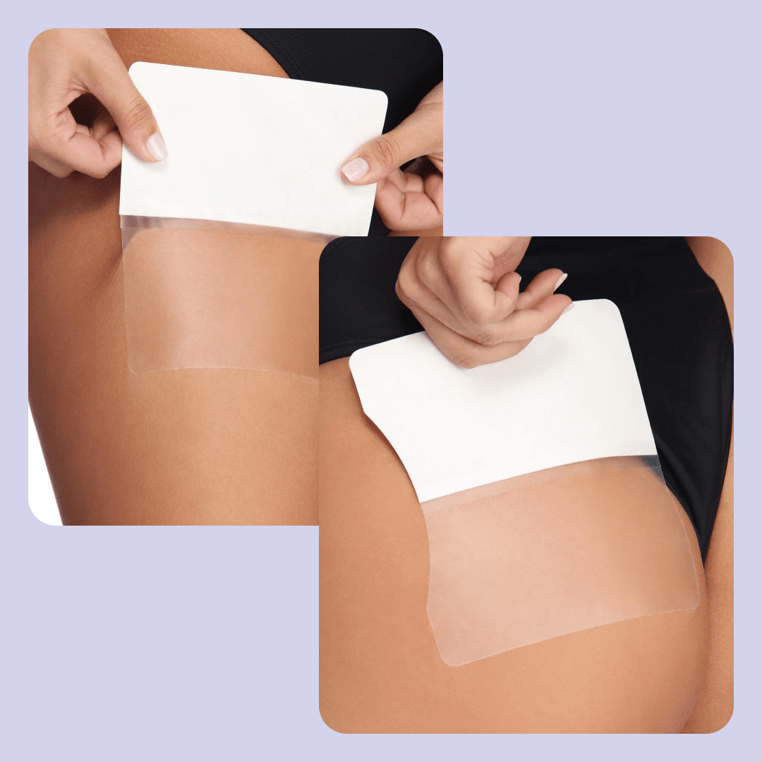 LiftTape Pro invisible lifting patch applied on abdomen—ultra-thin finish under clothing
