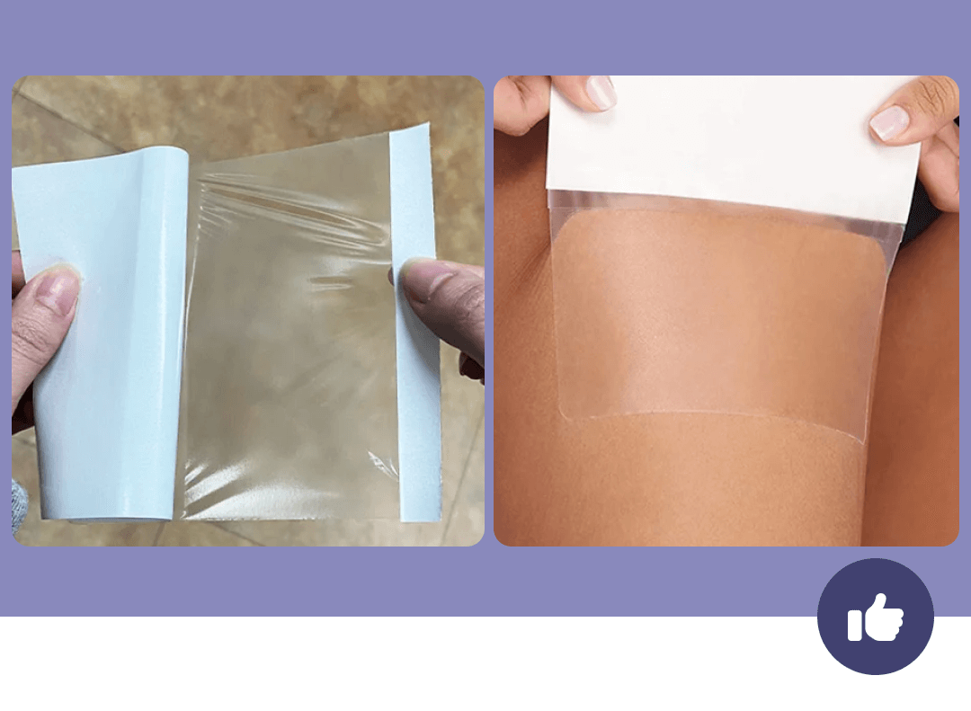 LiftTape Pro invisible lifting patch applied on abdomen—ultra-thin finish under clothing
