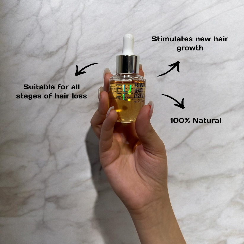 Purc Botanical Scalp & Density Oil—glass dropper bottle on neutral background