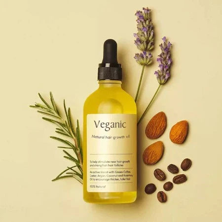 StrandRise plant-powered scalp oil bottle with glass dropper