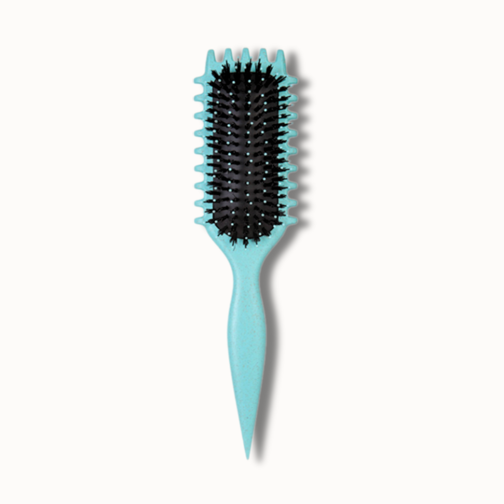 CurliZen curl defining brush with rowed bristles and ergonomic handle