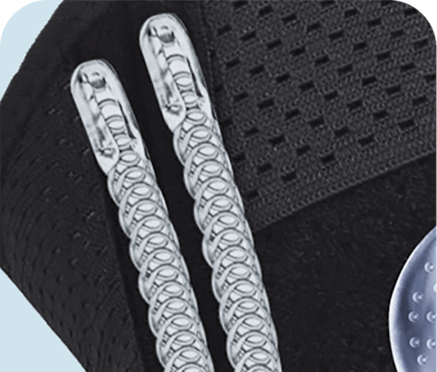 FlexiKnee adjustable knee brace with open patella and V strap