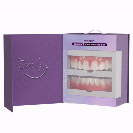FlexiDent custom-fit silicone denture on a clean background