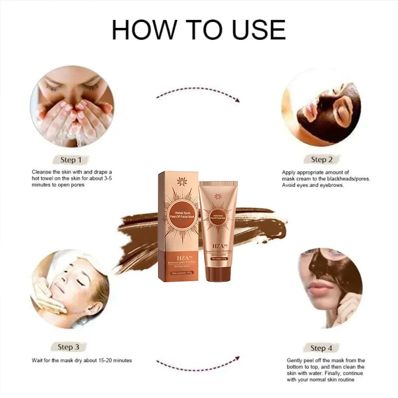 HerbaGlow herbal peel-off face mask being applied in an even layer
