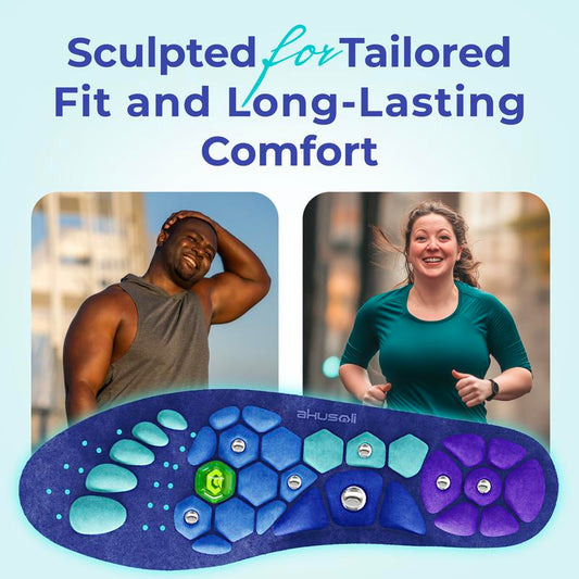 FlexiComfort arch support insoles with visible arch dome and heel cushion