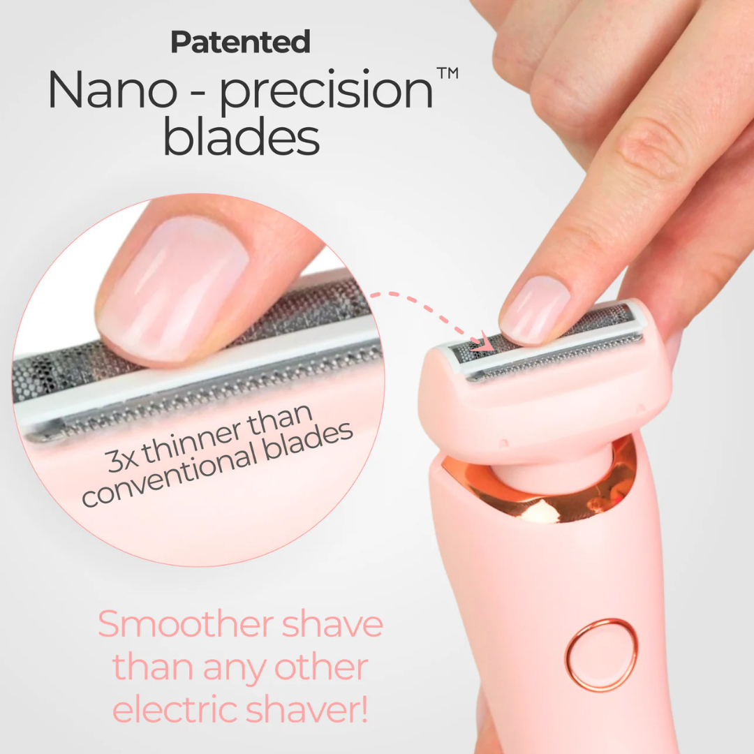 Gentle, portable shaver for fast, nick-free grooming—use dry or in the shower