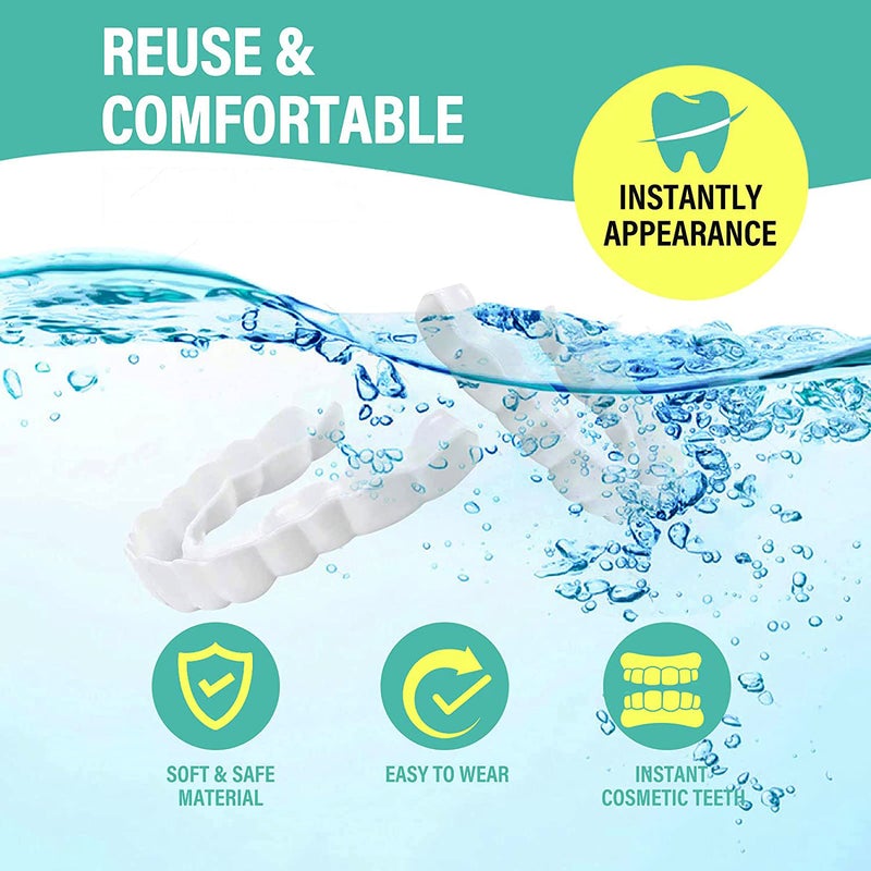 SnapGleam instant cosmetic veneers submerged in water—reusable, soft & safe material