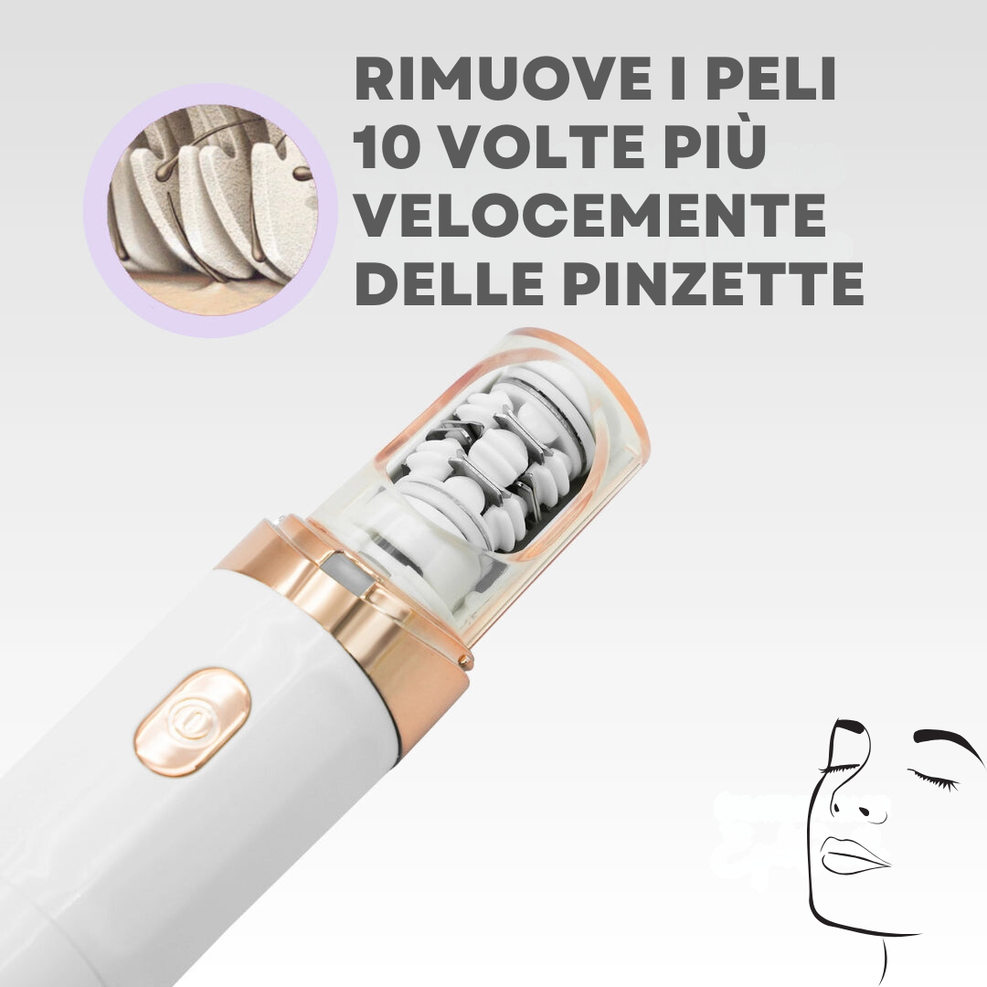 Pocket-friendly facial hair remover for quick, gentle touch-ups on upper lip, chin, cheeks, and jawline