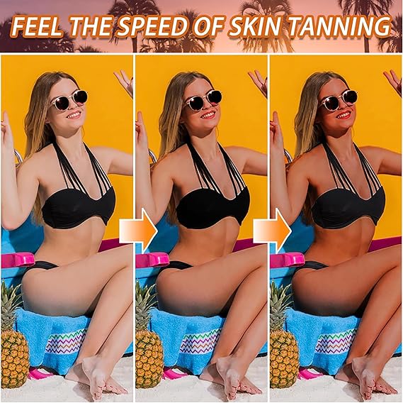 Fast-absorbing tanning gel that hydrates while complementing sun exposure for a deeper-looking, more even glow