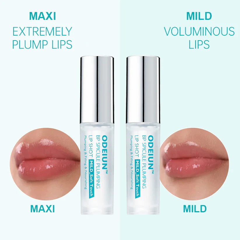 odeiun lip-plumping serum—swatch showing glossy, smooth finish