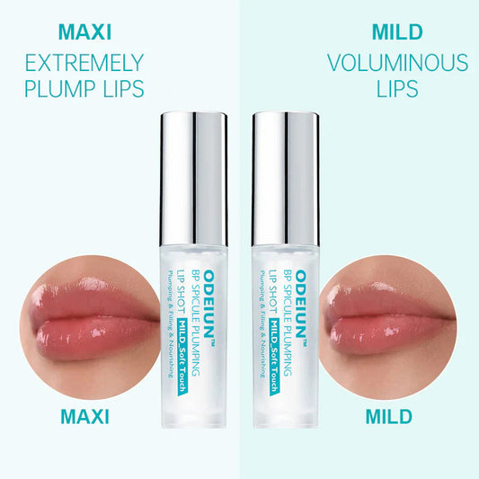 odeiun lip-plumping serum—swatch showing glossy, smooth finish