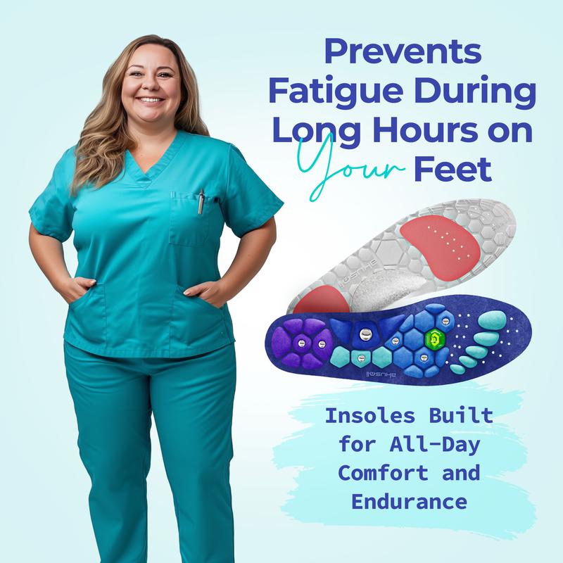 FlexiComfort arch support insoles with visible arch dome and heel cushion