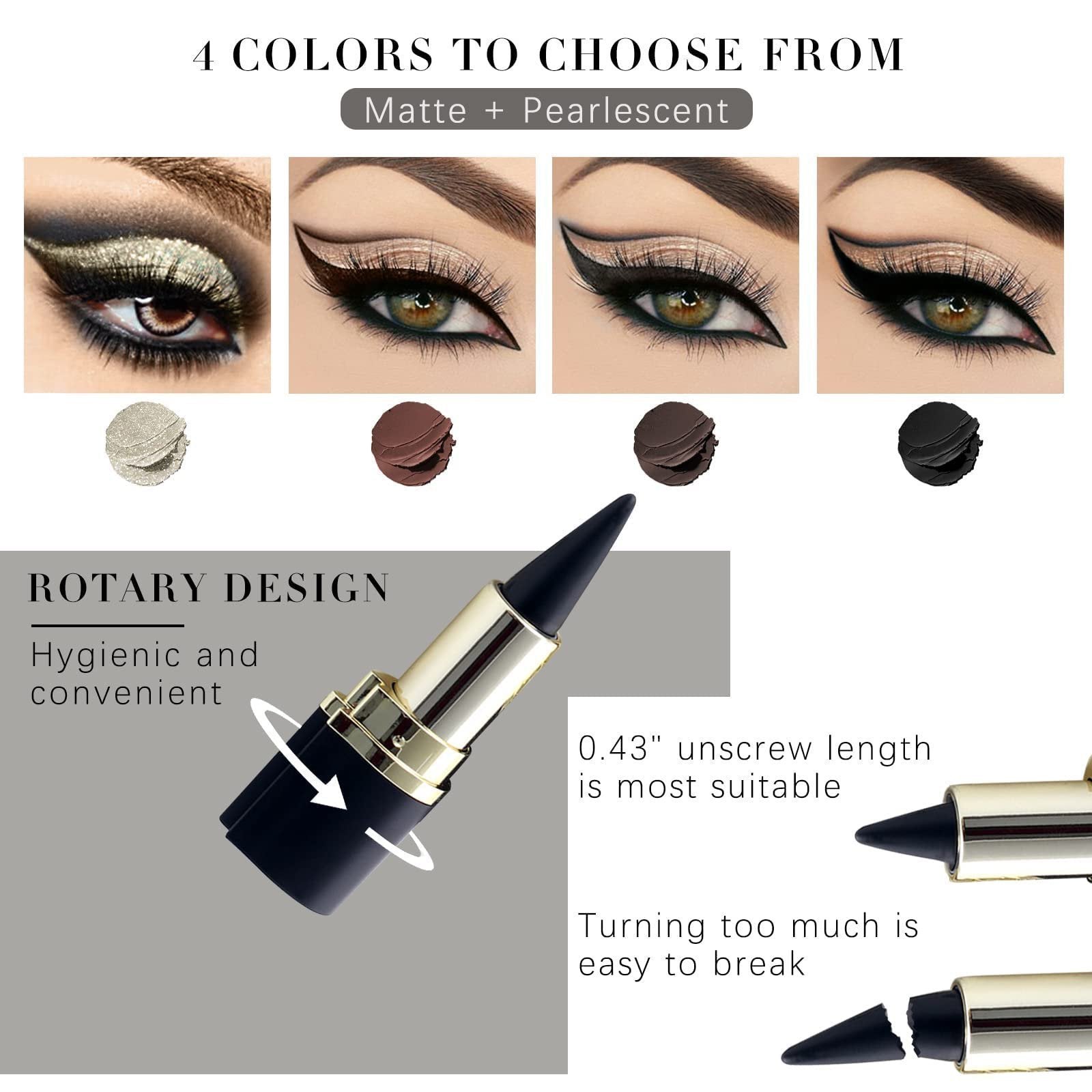 Create crisp lines or smoky wings with smudge- and water-resistant wear that lasts