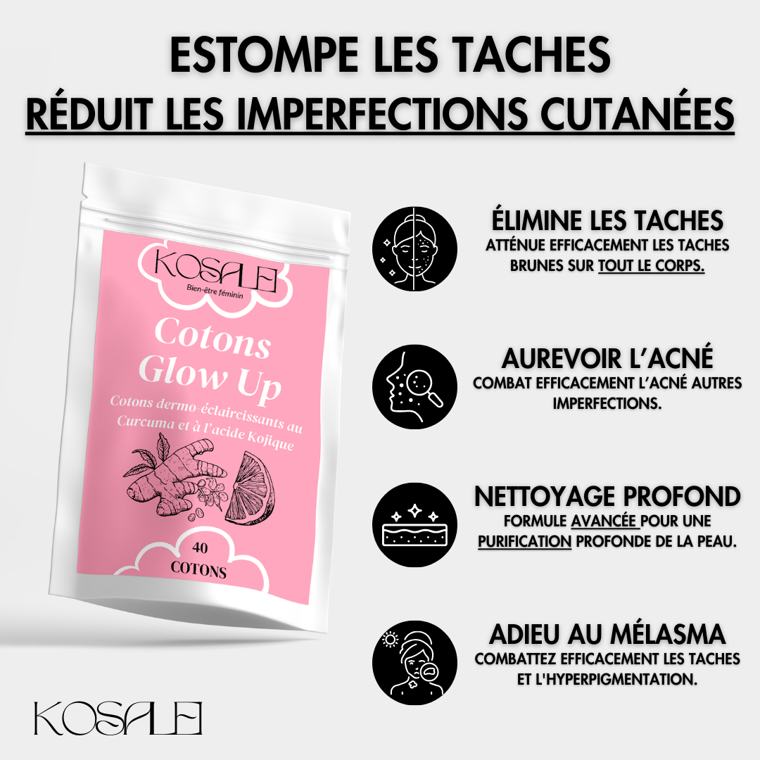 Cotons Glow Up™ | Turmeric + Kojic Brightening Exfoliating Pads