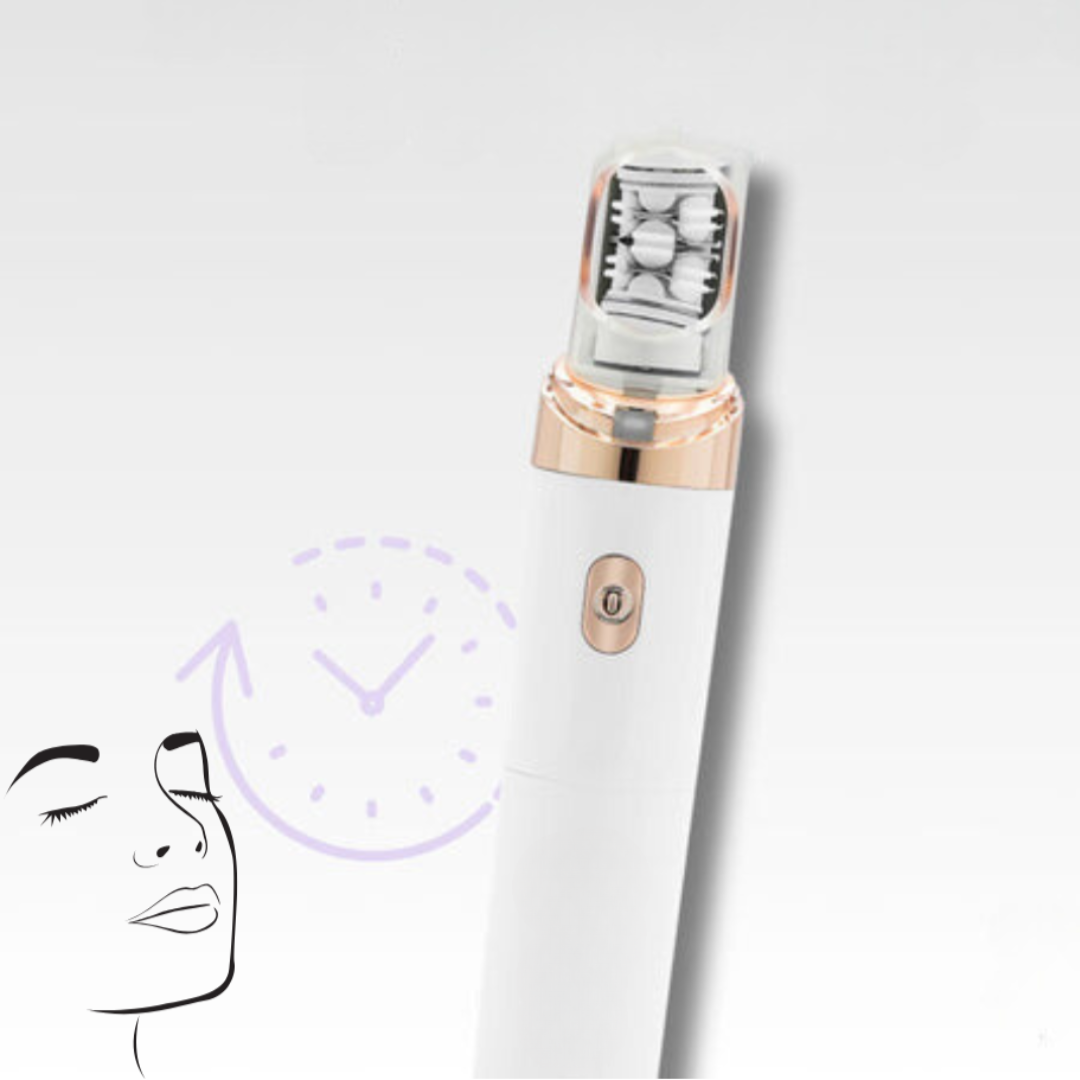 Pocket-friendly facial hair remover for quick, gentle touch-ups on upper lip, chin, cheeks, and jawline