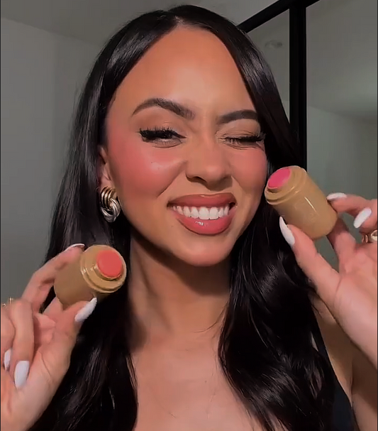 Pocket cream blush stick with buildable, blendable color and a dewy, skin-like finish