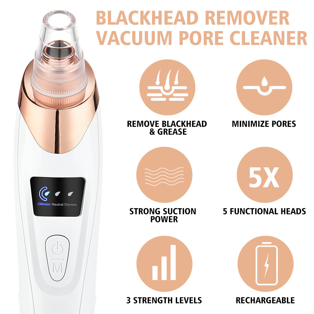 PoreLift Pro five replaceable suction heads for different skin needs