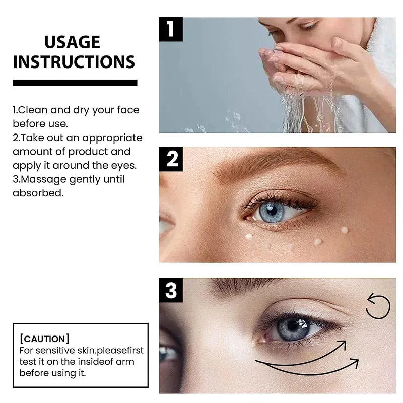Callouts: removes look of under-eye puffiness, reduces appearance of wrinkles, moisturizes, soothes—Dead Sea minerals