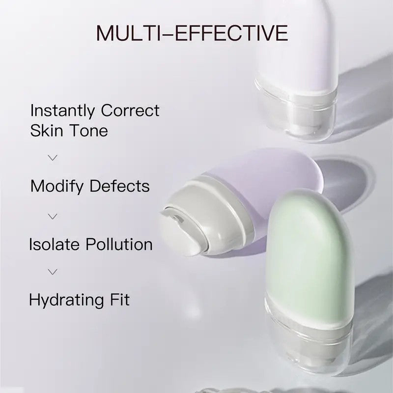 tonesync primer—swatch showing color-change before, during, and after to match skin tone