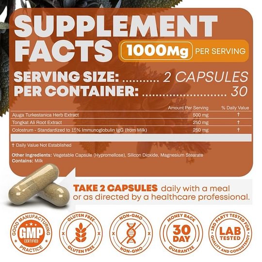 PrimeForce bottle—Ajuga turkestanica and Tongkat Ali capsules