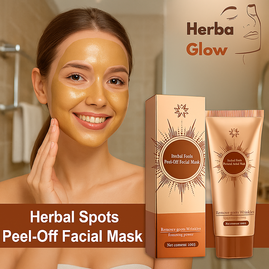 HerbaGlow herbal peel-off face mask being applied in an even layer