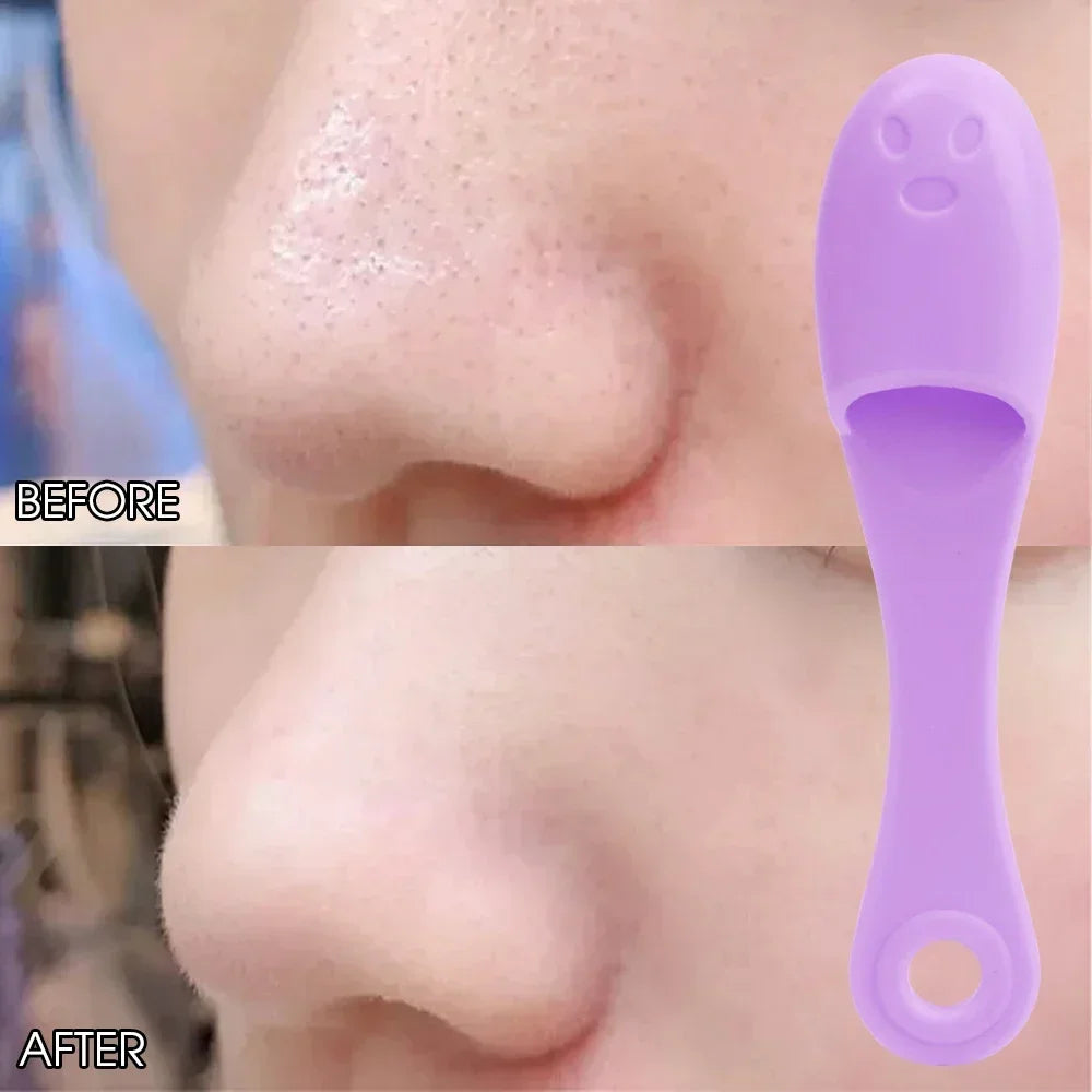 PurePore mini silicone face brushes in pink, mint, and purple with soft micro-bristles; suitable for applying/removing masks, cleansing, and massaging skin