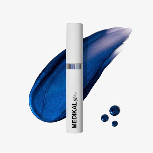 DualColor dual-tone peel-off lip tint — bold blue shade, tube with swatch