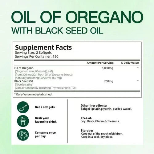 OregaDuo | Oregano + Black Seed Oil Softgels (2-in-1)