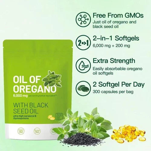 OregaDuo | Oregano + Black Seed Oil Softgels (2-in-1)