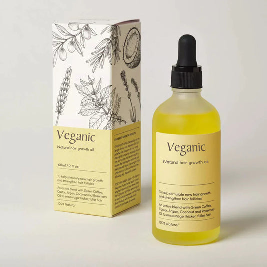 StrandRise plant-powered scalp oil bottle with glass dropper
