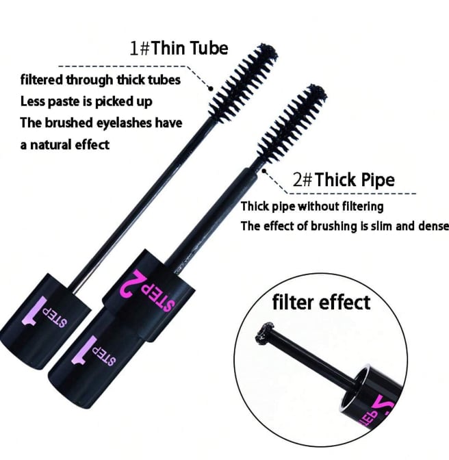 Lift & Volume Duo mascara brush — soft bristles for curling, defining, and lengthening lashes